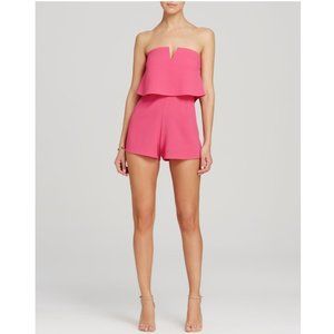 Mystic Short Tiered Romper Pink Fuchsia NWT